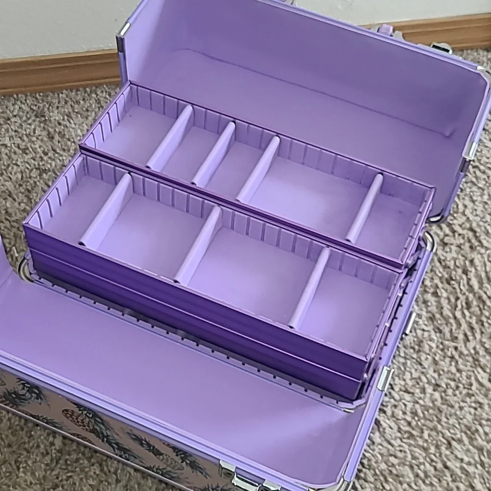 Sephora Limited Edition Pineapple Print Makeup Train Case - Lavender Trim